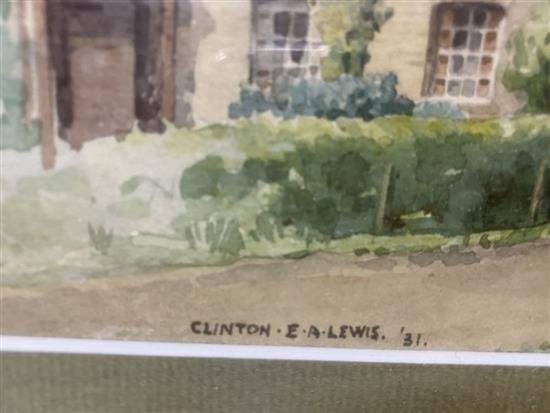 Clinton E A Lewis, watercolour, View of a country church, signed and dated 31, 20 x 33cm